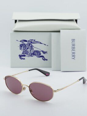 Burberry BE3169 11091A Oval Sunglasses - Gold/Violet
